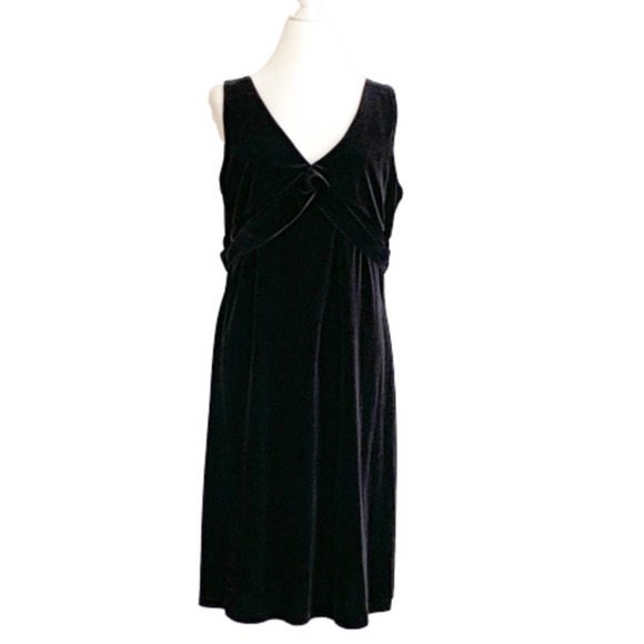 Cato LBD Black Velvet Sleeveless Knot Front A-Line Party Dress Plus Size 18 - Picture 10 of 11